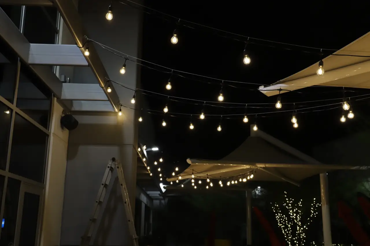 Bistro string-light canopy
