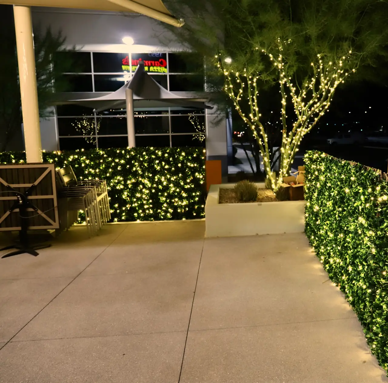 Restaurant patio and landscape lighting