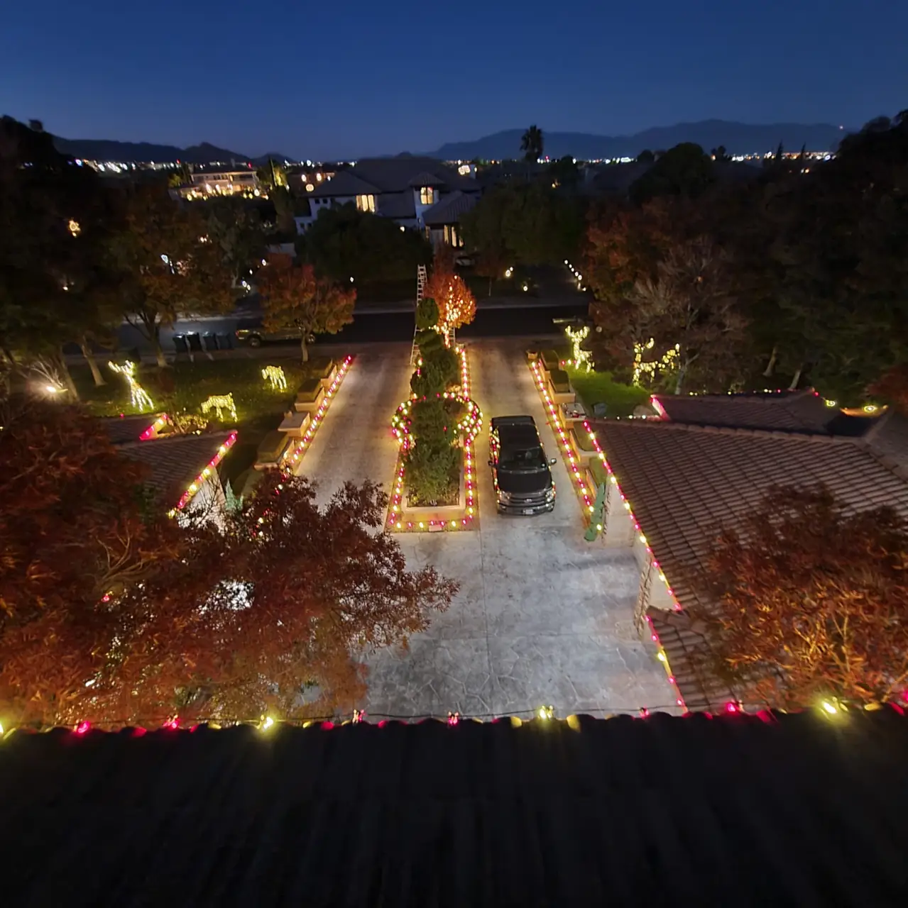 Residential holiday light installation